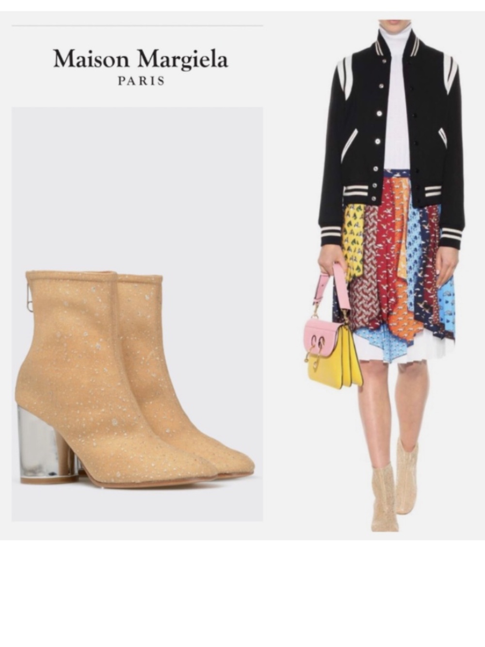 ★NEW with box Maison Margiela Paillettes 'Socks' ankle boots Beige IT39★
